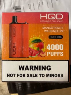 HQD BOX 4000 bocanadas sandia mango durazno 84J2107 best HQD flavors